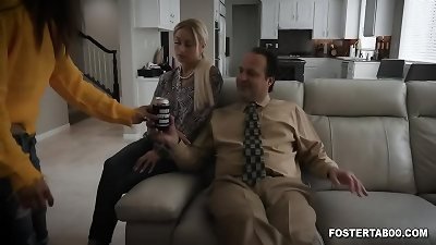 asian teenage Aria Skye is very excited to get adopted by Misha Mynx and her husband.But this duo is horny and welcomes  Aria with a warm family 3some.