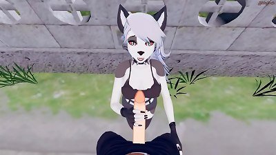 pov fucking Loona from the rear against a wall until she climaxes - hellish boss Hentai.