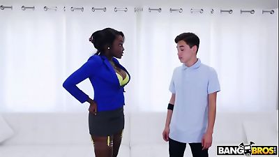 BANGBROS - Juan El Caballo Loco's romp Lessons With ebony Stepmom Osa adorable