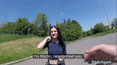 Public Agent Amazingly sexy ass rides big cock in a public place