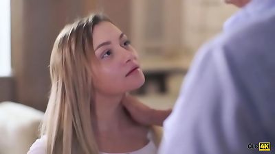 OLD4K. succulent ash-blonde and mature colleague make enjoy in the living apartment