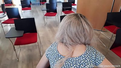 young prof nails his coed in the donk at the university after the lecture