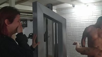 Working hard at the gym