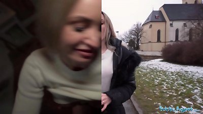 Public Agent Married blond babe has hookup with a stranger with a massive ample knob