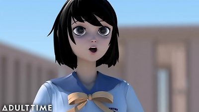 ADULT TIME anime porn sis rides manmeat & lezzie college girls manga hookup