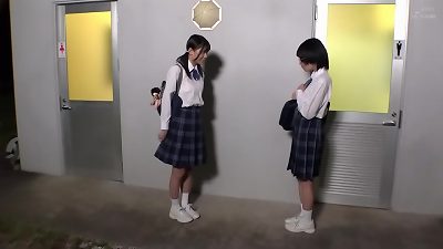 A young Japanese college girl uses a dildo to have sex with a friend and is subjected to rough handling