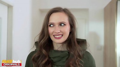 FAKEhub - stunner catfished on tinder date but hes got a large meatpipe to creampie her - watch inside vagina