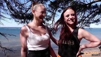 Arianna participates in a threesome with two naughty girls