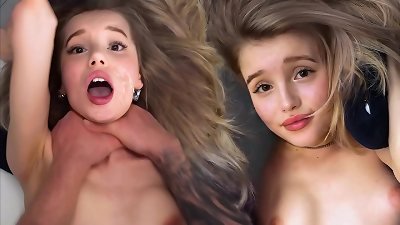 Unemployed hairdresser resorts to extreme actions - Milka Way vigorously penetrated on a table.