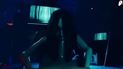 (4K - Dezmall) very sexy ghost girl is hungry for spunk so she rides fortunate shaft and makes him cum | 3d hentai