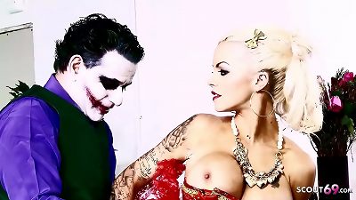 The Joker porn Parody gang hook-up with 4 perfect teenage ladies