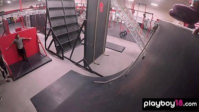 first-timer black honey Rayvan and her gf sharing and pounding a meaty black salami