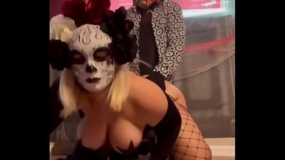 MILF gets naughty at Halloween party