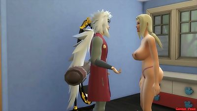 The three Sannin Tsunade big melons poked Beside Her bf Jiraiya Naruto porn hotwife