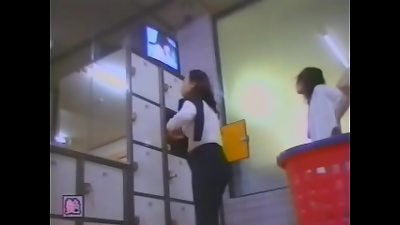 Spy cam at public bath and changing room in onsen