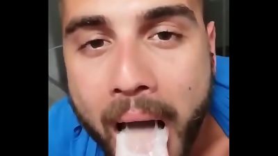 jizzing In His jaws In A Public toilet