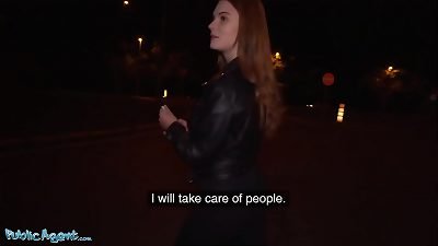 Public Agent Katarina Rina banged doggy-style At Night in the forest