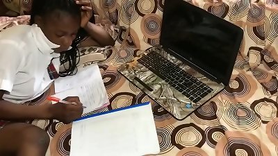 A college student uses her sexual prowess to compensate for poor academic performance in a video on Red