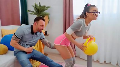 toying with my little chinese StepSister's ass and furry cooter while She plays videogames - MOFOS21