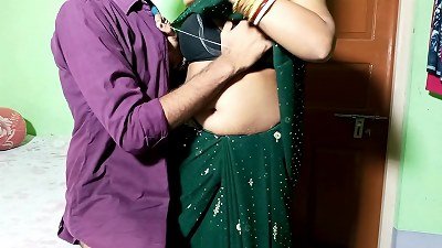 Nephew has sex with his aunt under the guise of fixing shirt buttons! Hindi audio