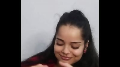 I am a submissive girlfriend and I give deep blow job to Wellington Pradoâ€™s big dick then he makes me to get on my fours and removes my tight denim shorts and panties to fuck me hard.