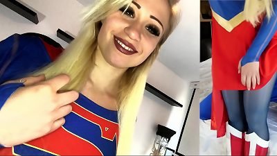 Gabi Gold Supergirl ravaged with tights