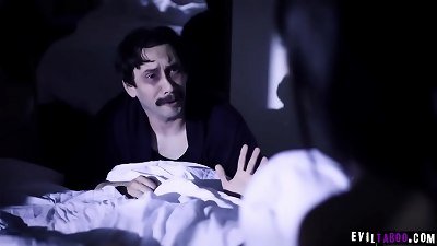 pervert insomiac dad Tommy Pistol cant treat the pain after her wife past away to he tears up with her dauther to make him feel better.