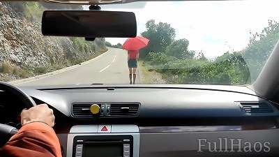 risky public penetrate with a russian college girl in the car