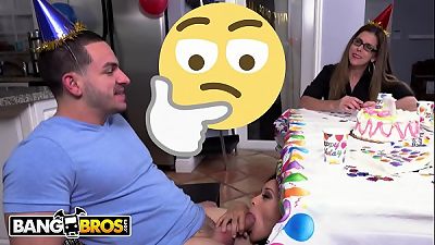 BANGBROS - youthfull ebony teenager Holly Hendrix Receives anal invasion From Peter Green On Her birthday