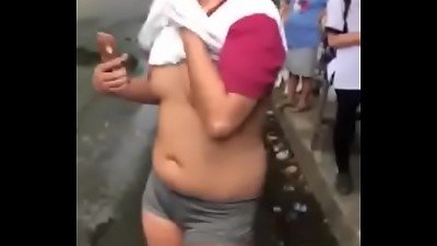 Khmer girl displays her fun bags in public