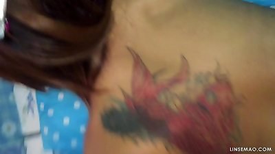 plumb asian tat hoe in doggy style