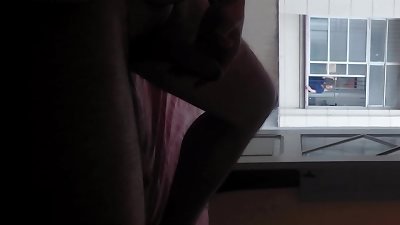 ash-blonde neighbor can't leave window seeing me naked with rock hard dick. full exposed high risky