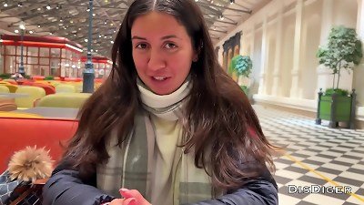 Real porno casting in a Public toilet of a Shopping Center