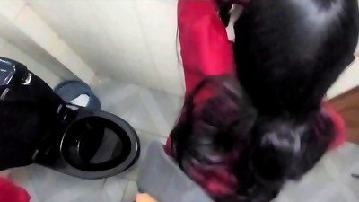 A hot Mexican girl secretly fucks her classmate in the school bathroom