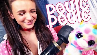 nasty woman Kate Rich enjoys stroking her tidy shaven twat