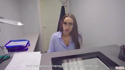 The cashier could not resist and nailed a rich client right in the bank