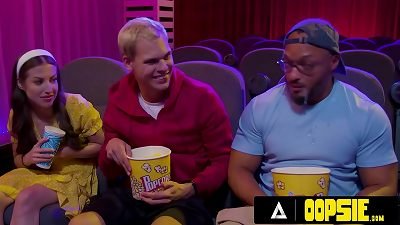 OOPSIE - small Spencer Bradley Has PUBLIC bi 3some With bi-racial dudes At The Theatre!