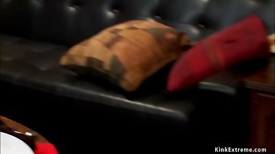 huge-chested slave fucks dildo and gigantic lollipop