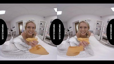 VR - huge dark-hued dildo in cock-squeezing coochie