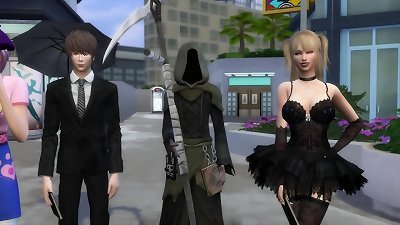 Death Note porn Light nails Misa Beside The Grim Reaper goth teenage anime anime porn
