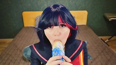 Ryuko Matoi was ravaged by naked teacher in all fuckholes until anal creampie - point of view costume play anime Spooky Boogie
