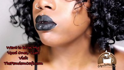 black lipstick on full Lips is Your Weakness JOI - lip liner Fetish mouth Fetish