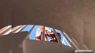 Nikki Nievez wears a thong bikini and has sex with Lex Steele.