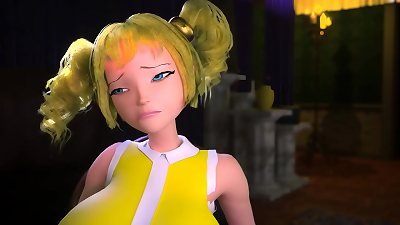 Three womanizing cartoon characters in a 3D threesome with multiple penises and two large breasted women. Explicit content.