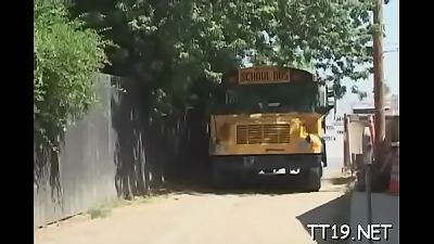 A young woman displays her curvy buttocks and is penetrated from behind in a sexual manner