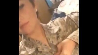 Lauren Russell - beautiful military babe stripping uniform   fingering to orgasm