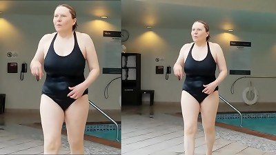 spectacular grandma is killer at 66 in a ebony swimsuit