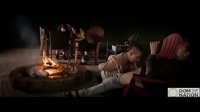Campfire blowjob with smores and harp music