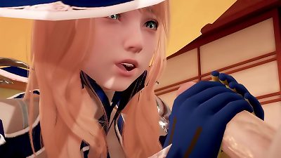 Genshin influence hentai episode with Lisa l 3d toon anime