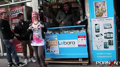 teen hottie peeing in her trousers outdoors